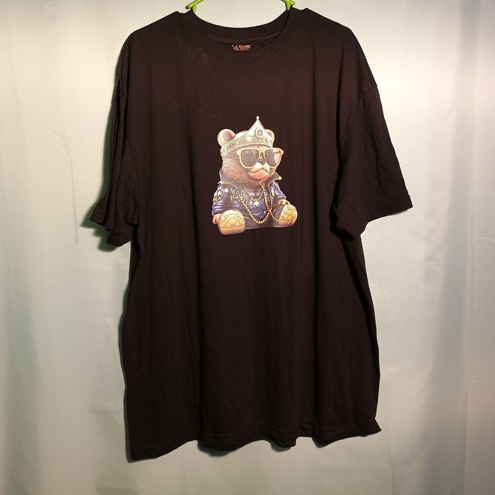 Hip Hop Bear Graphic T-Shirt – Black Urban Streetwear Tee